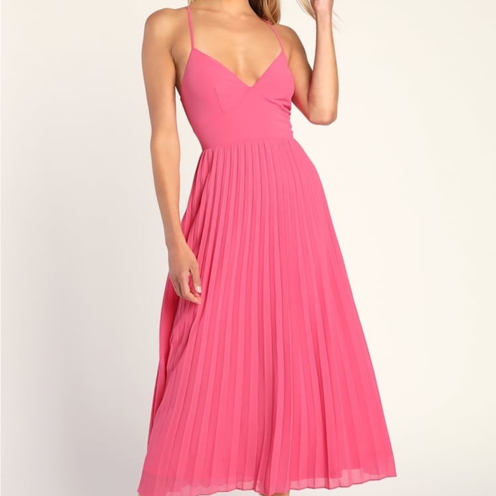 Lulus Pink Pleated Dress